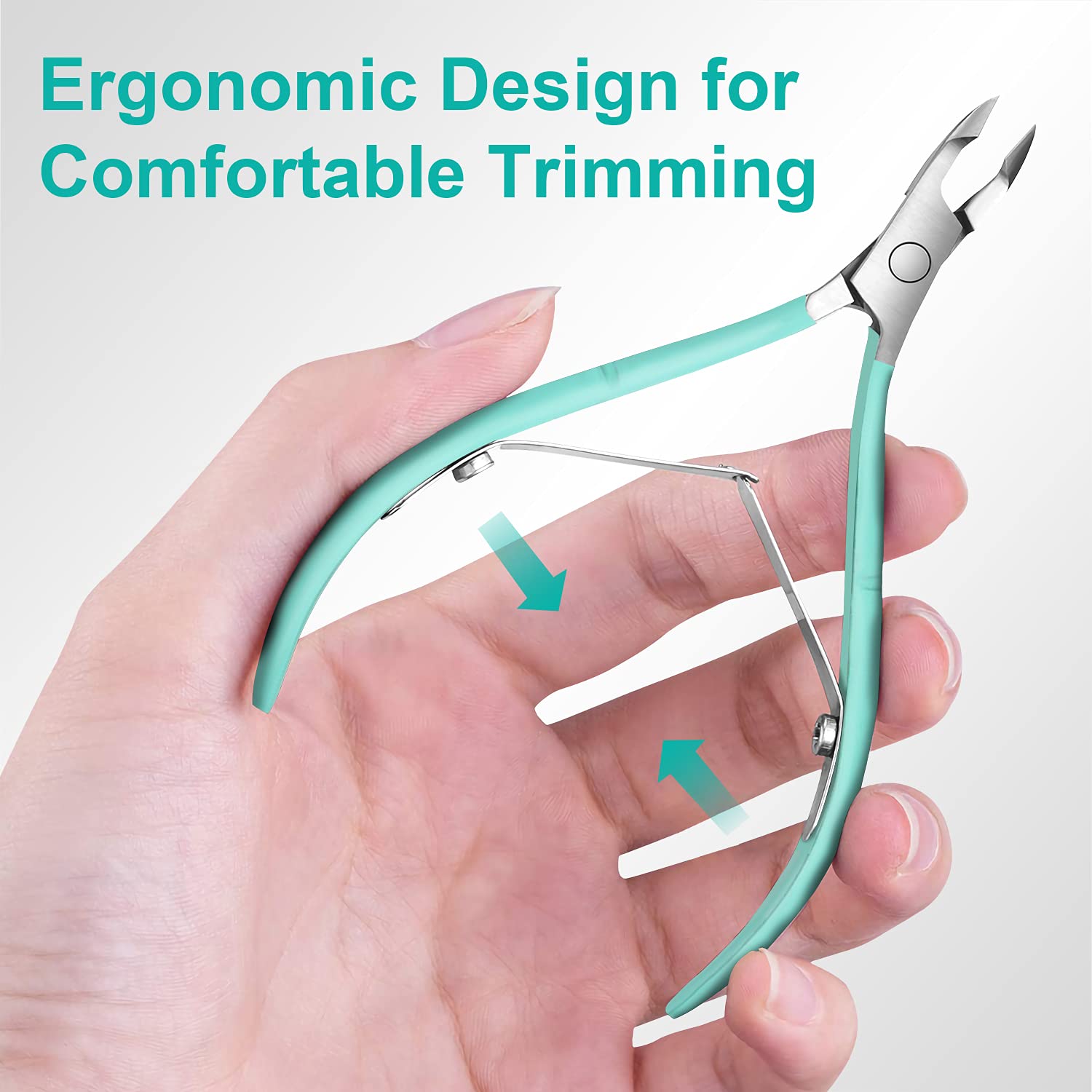 Easkep Cuticle Trimmer with Cuticle Pusher, Cuticle Remover Professional Stainless Steel Cuticle Cutter Nippers Rainbow Sharp Durable Pedicure Manicure Tools for Fingernails and Toenails - Image 4